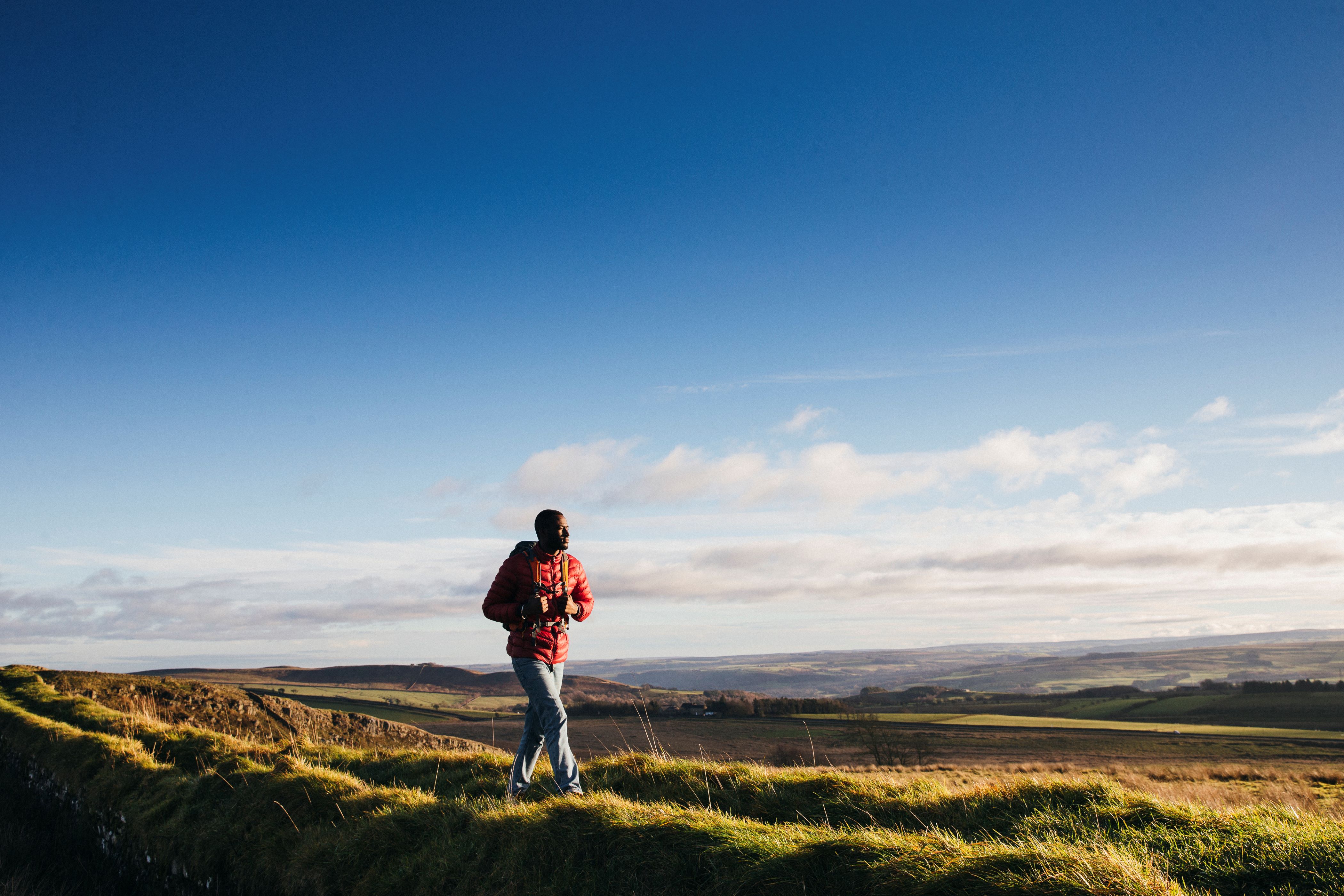 Man walking outdoors