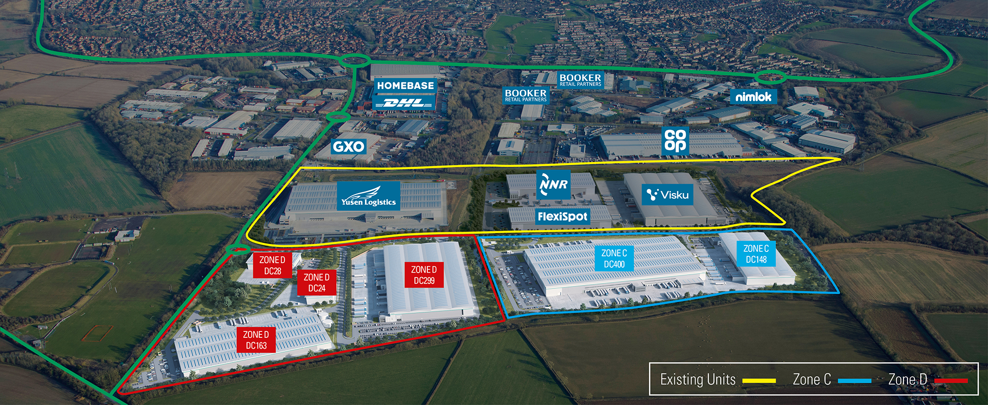 Aerial masterplan for Prologis Park Wellingborough West