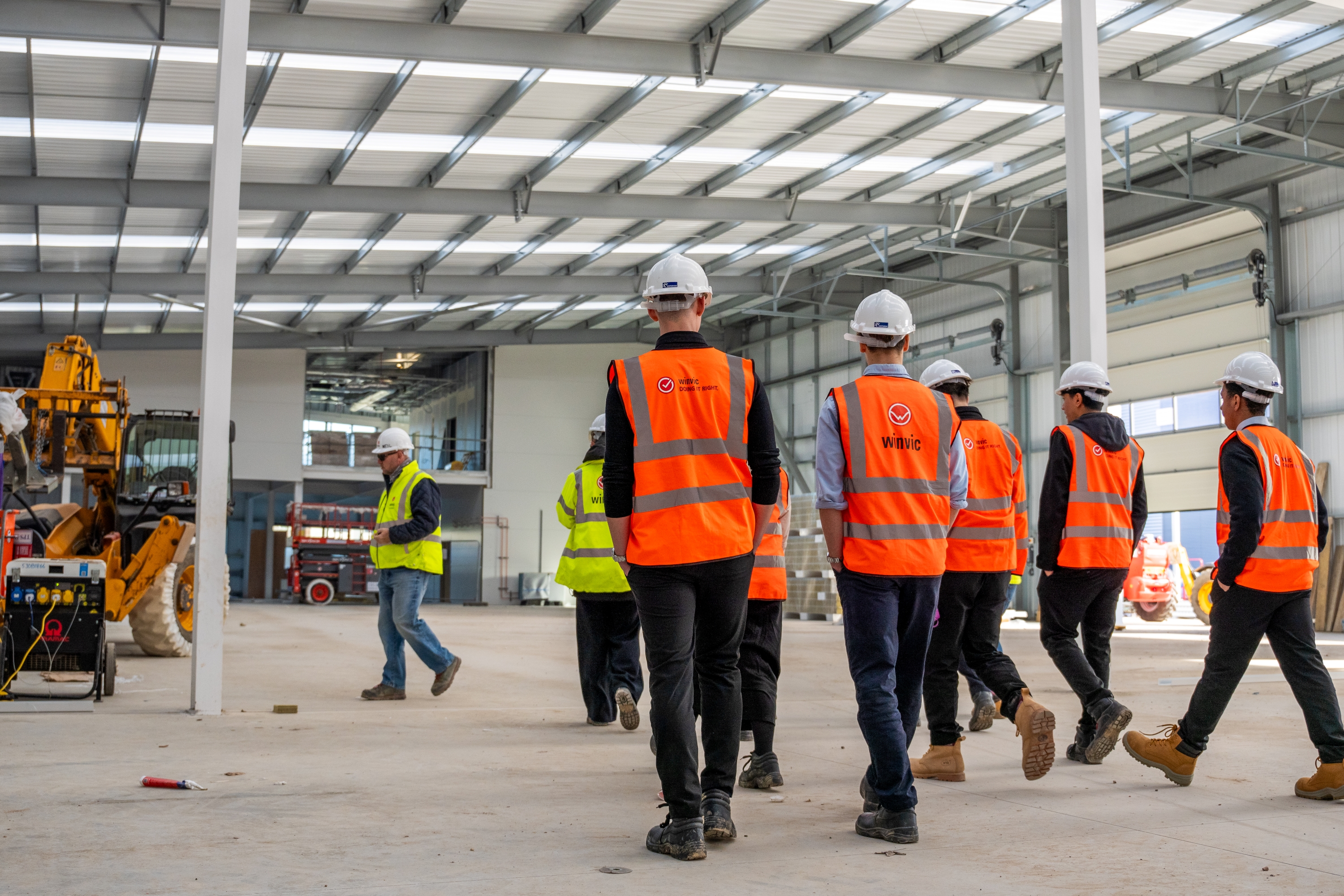 Students visiting construction site in Sutton